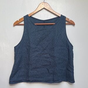 Rebe Navy Linen Floral Top, M